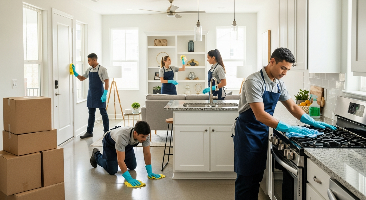 Professional vacate cleaning team