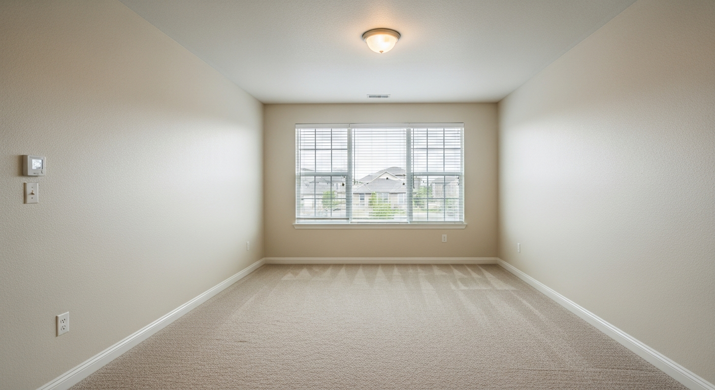Empty living room ready for vacate inspection