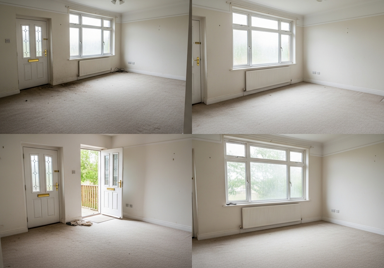 Before and after end of lease cleaning