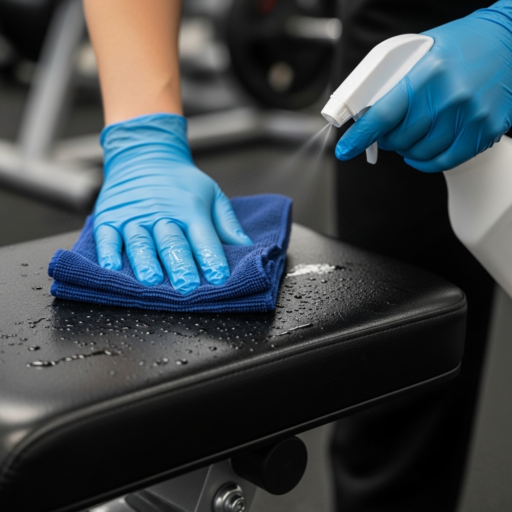 Gym equipment cleaned
