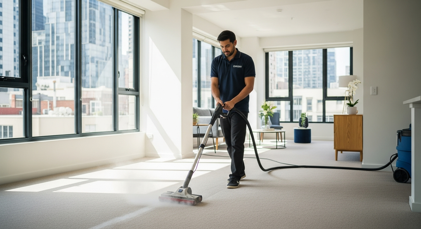 steam cleaning carpet in Fitzroy North apartment