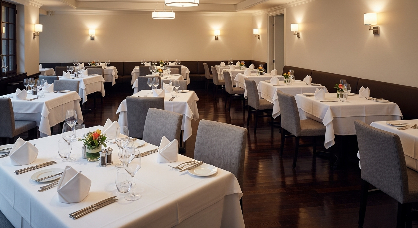 Clean restaurant dining room