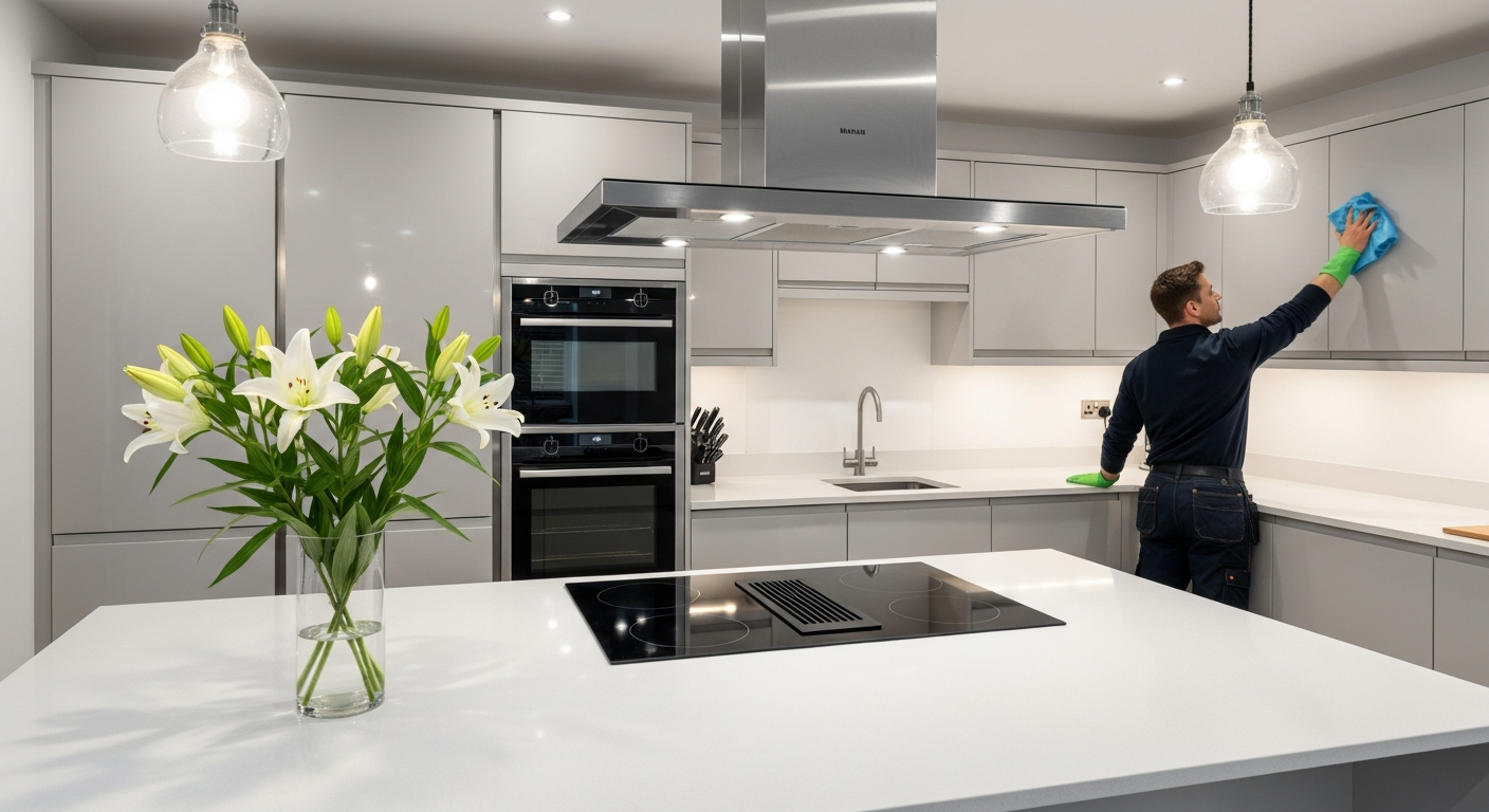 End of lease cleaner in kitchen