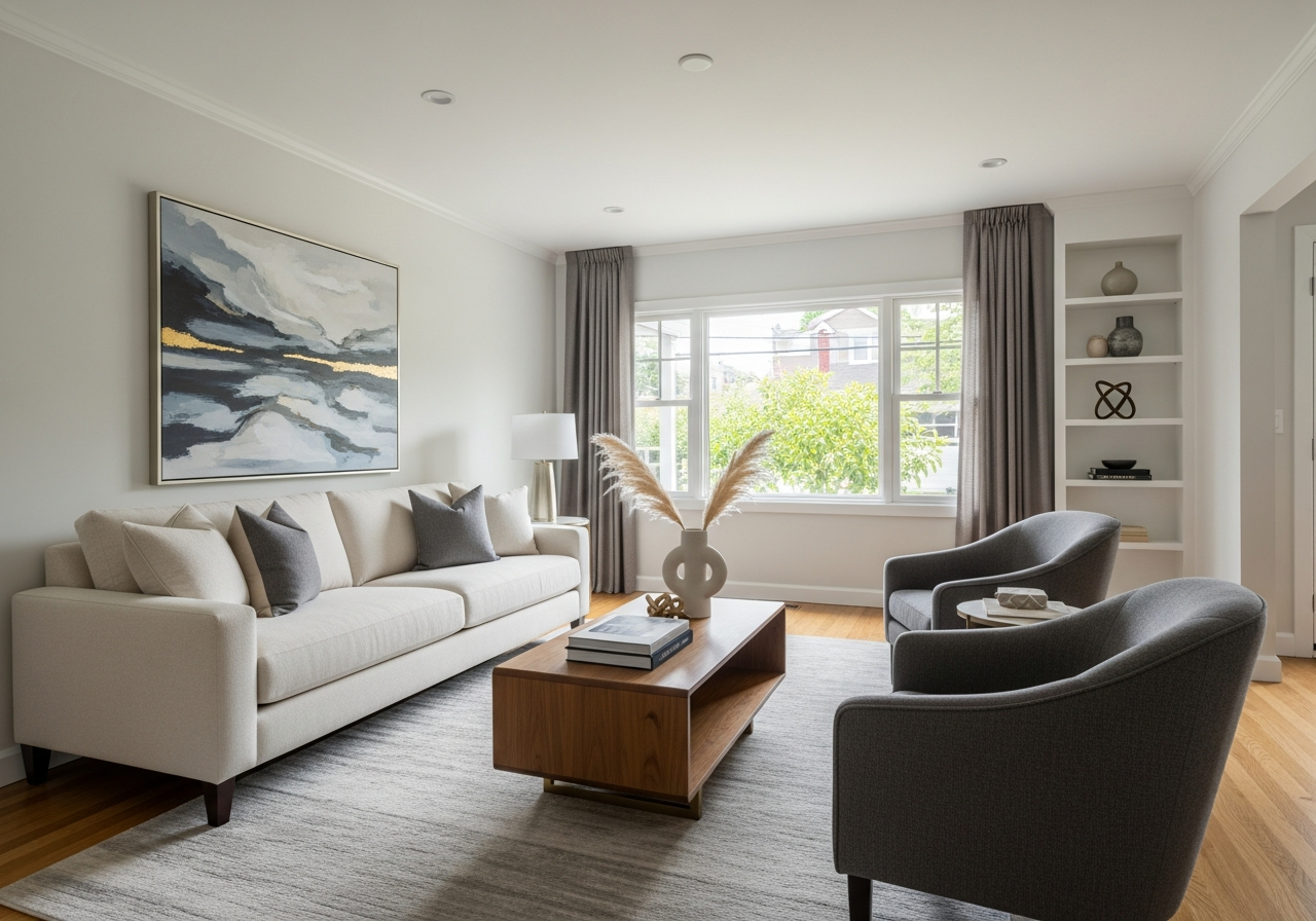 Inspection-ready living room