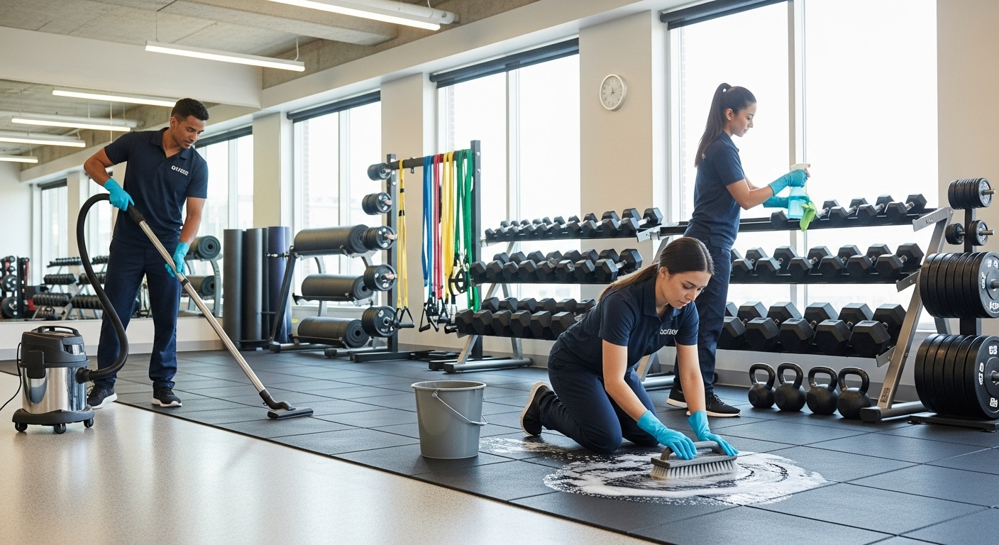 Deep clean in a gym studio