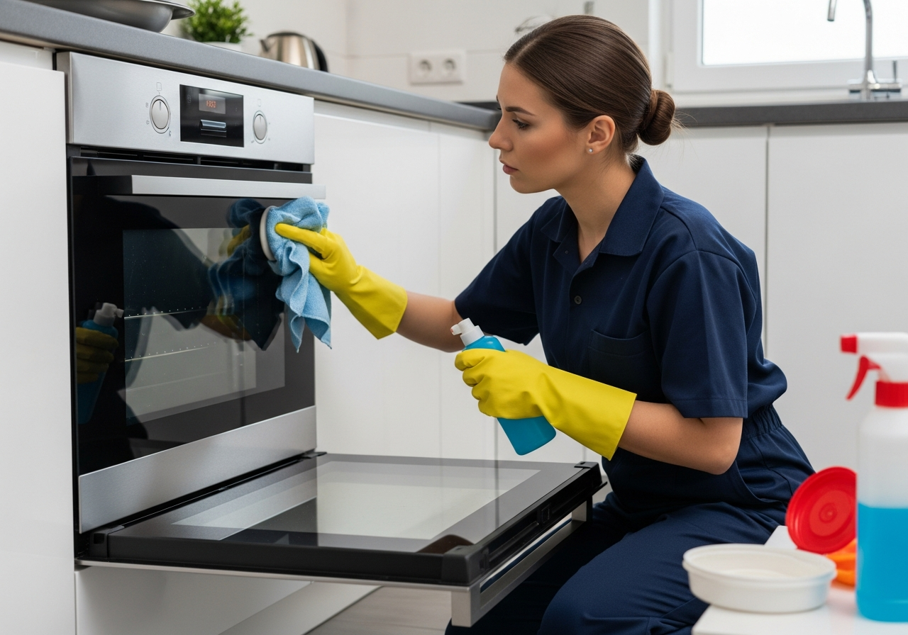 Oven cleaning before and after