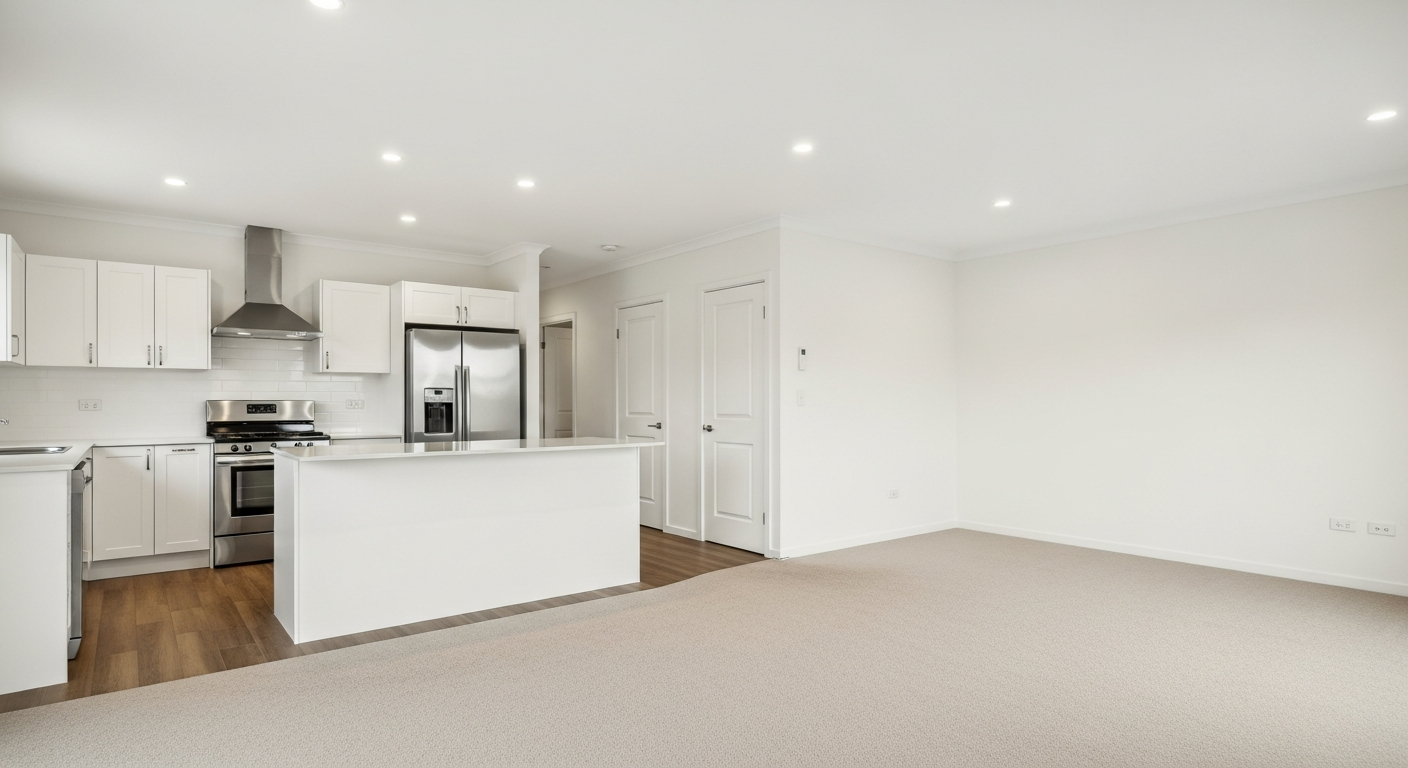 Clean kitchen and living area ready for inspection