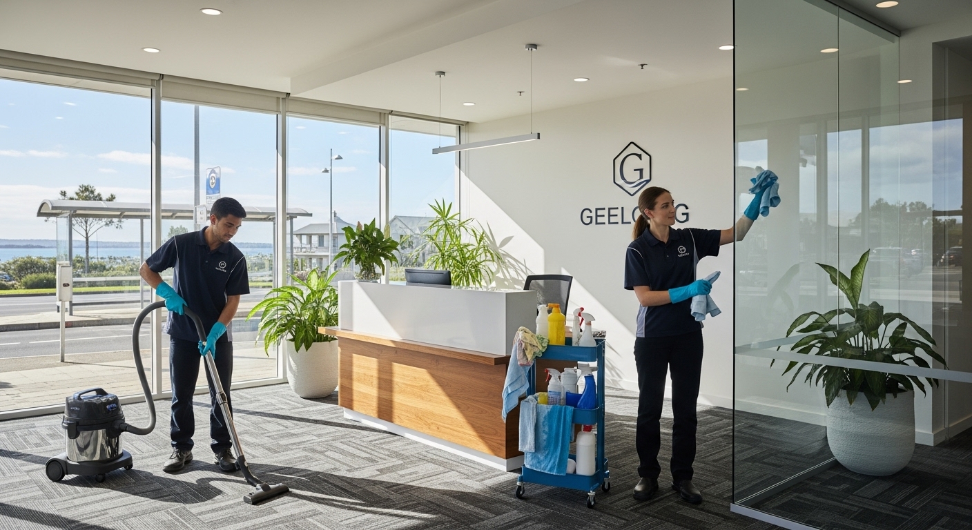 Professional commercial cleaners in Geelong office