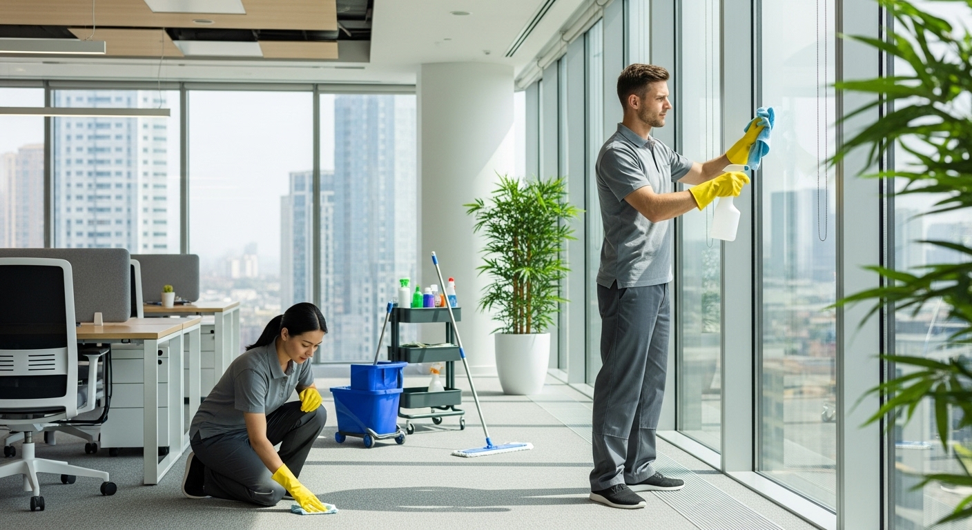 Professional cleaners in Hobart office