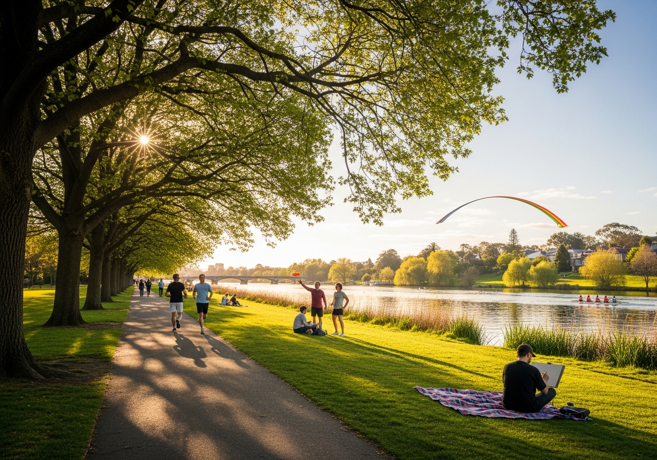 Alphington suburb parkland