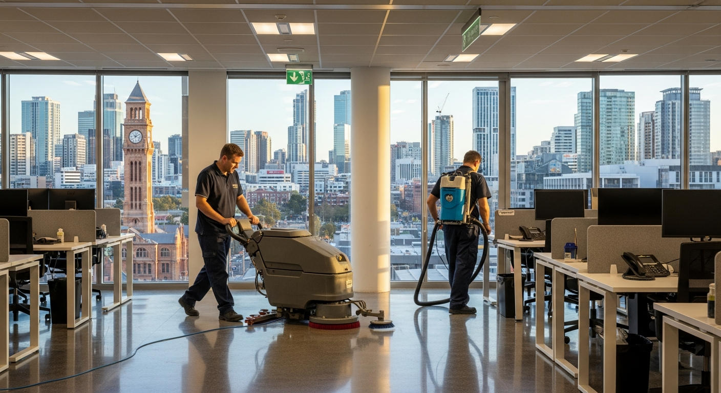 Commercial cleaners in Penrith office