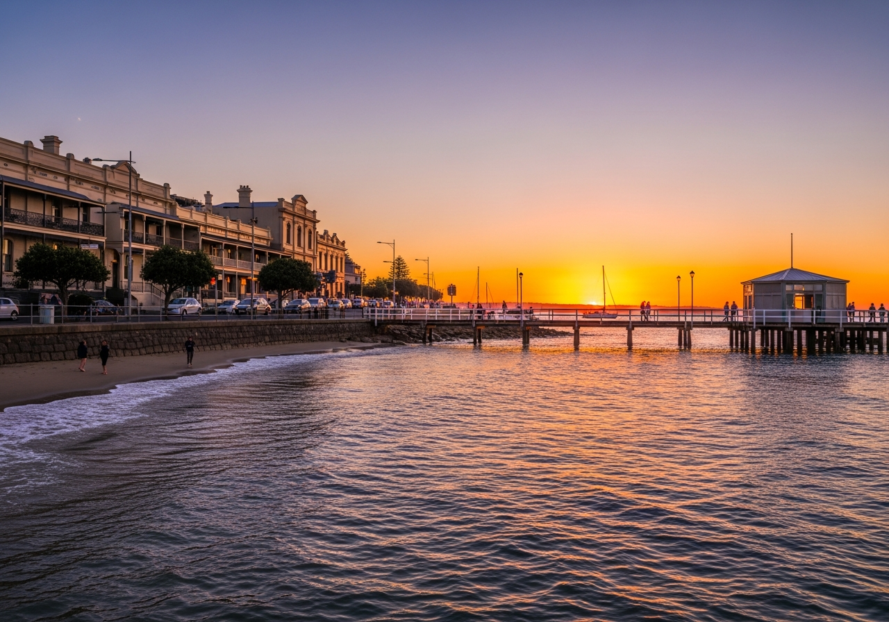 Williamstown beach and Gem Pier