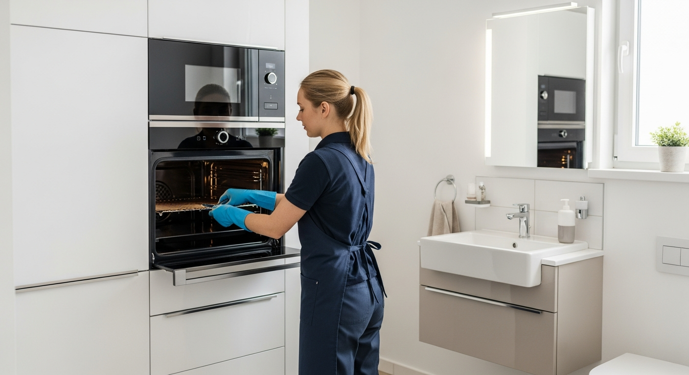 End of lease deep cleaning oven and bathroom
