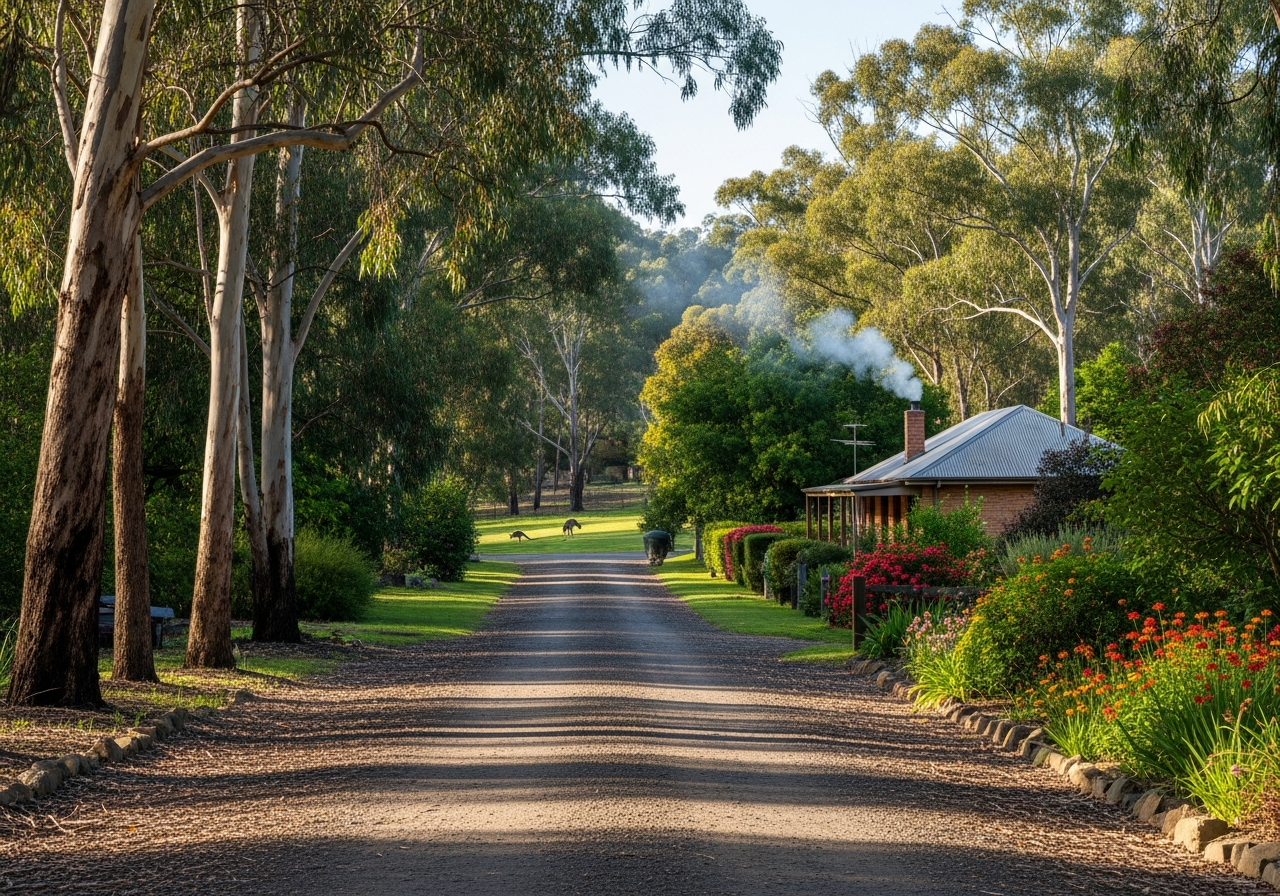 Yarrambat street and bushland