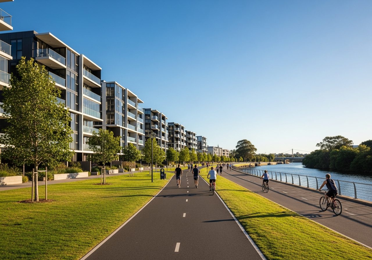 Maribyrnong river and apartments
