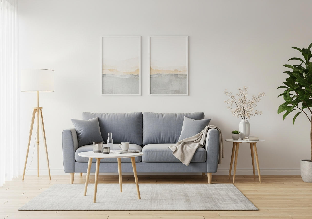 Clean living room after bond clean