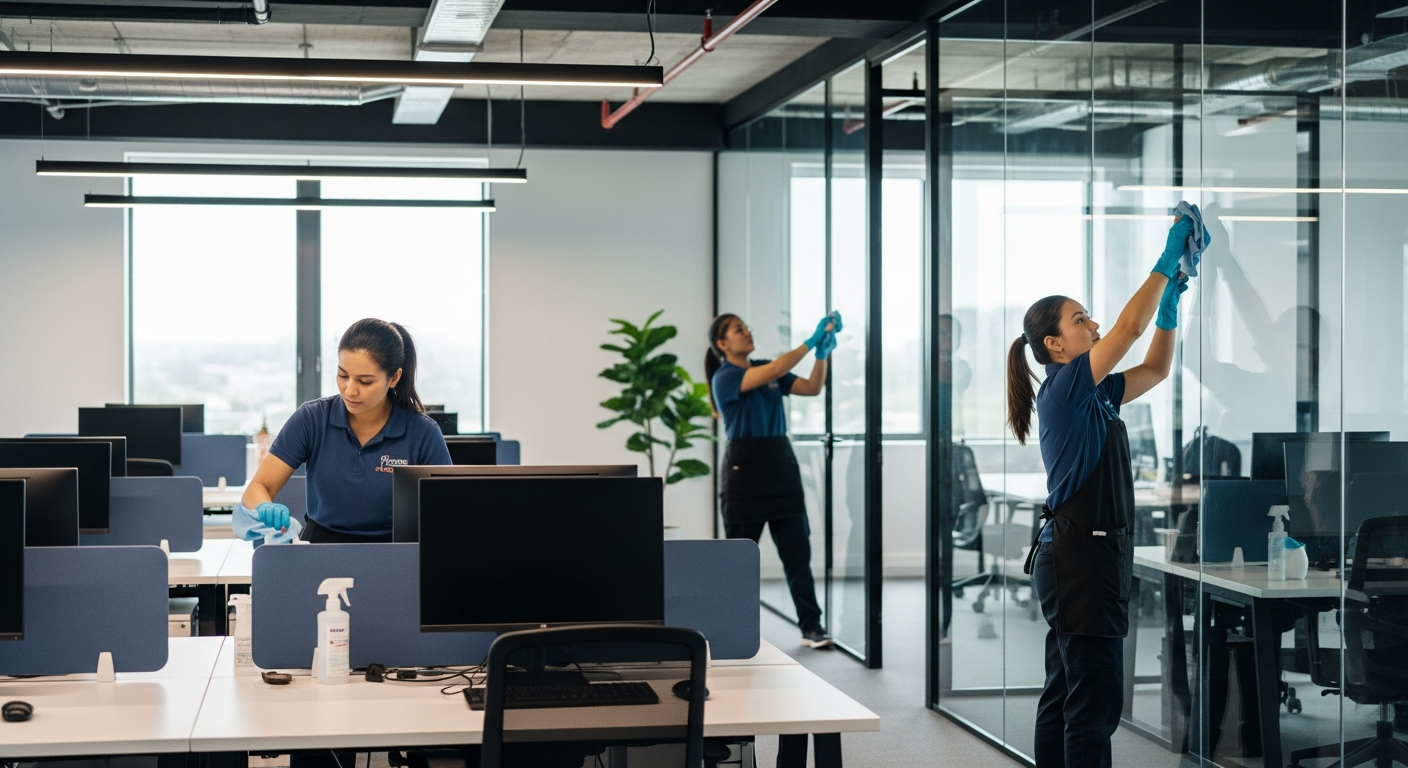 Commercial cleaners in a Ruse office