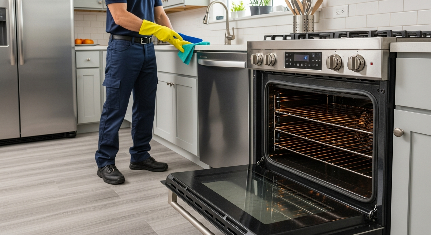 Kitchen and oven vacate clean
