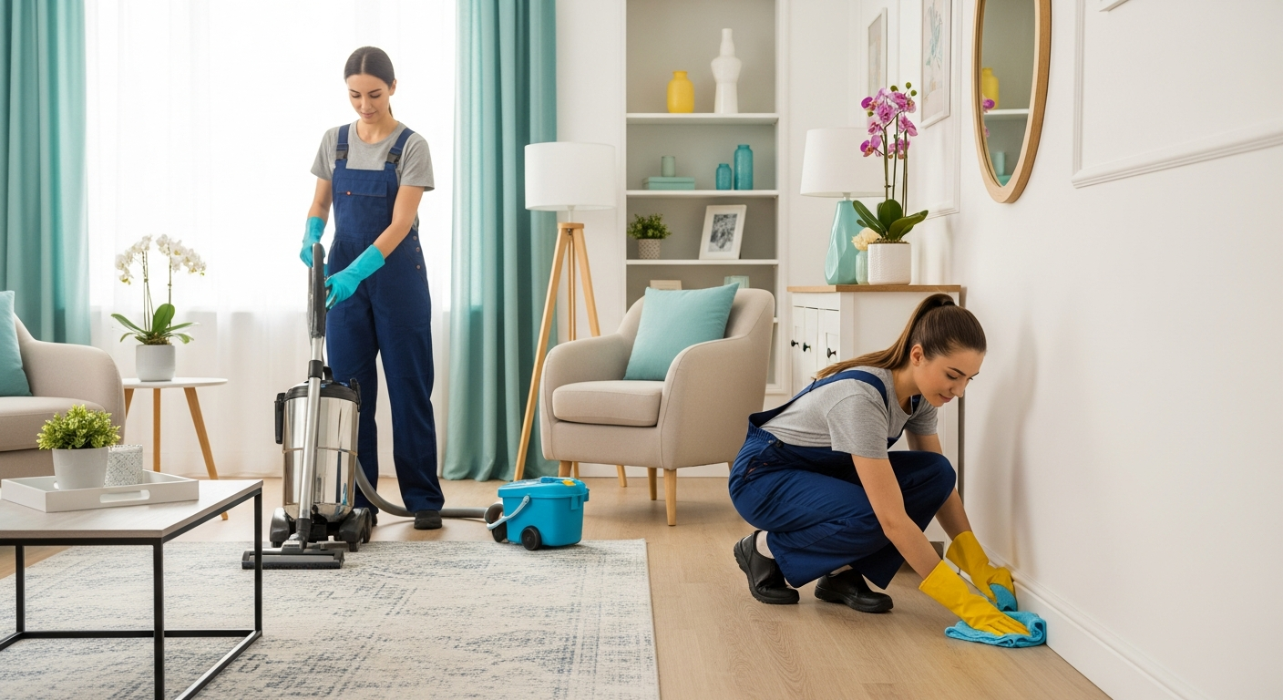 End of lease cleaners in a living room