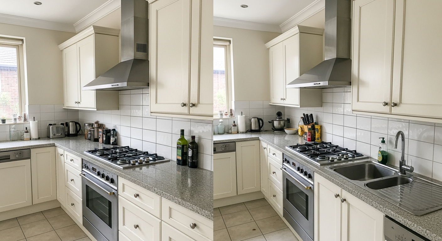 Before and after end of lease cleaning