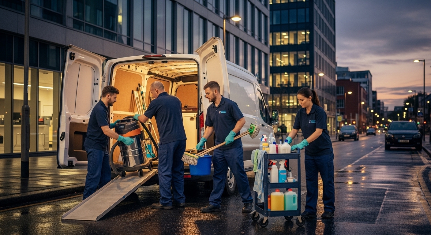 cleaning team loading van