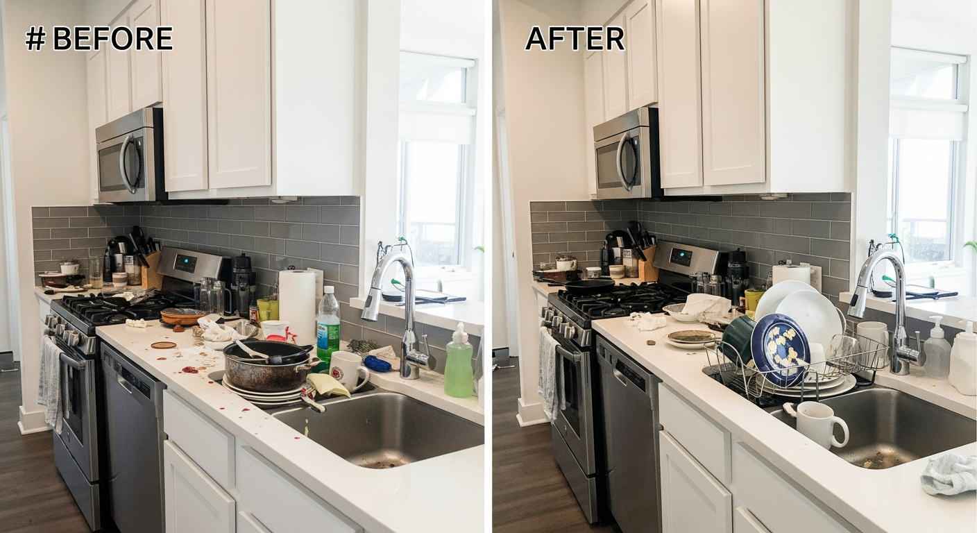 Before and after vacate cleaning Parkdale