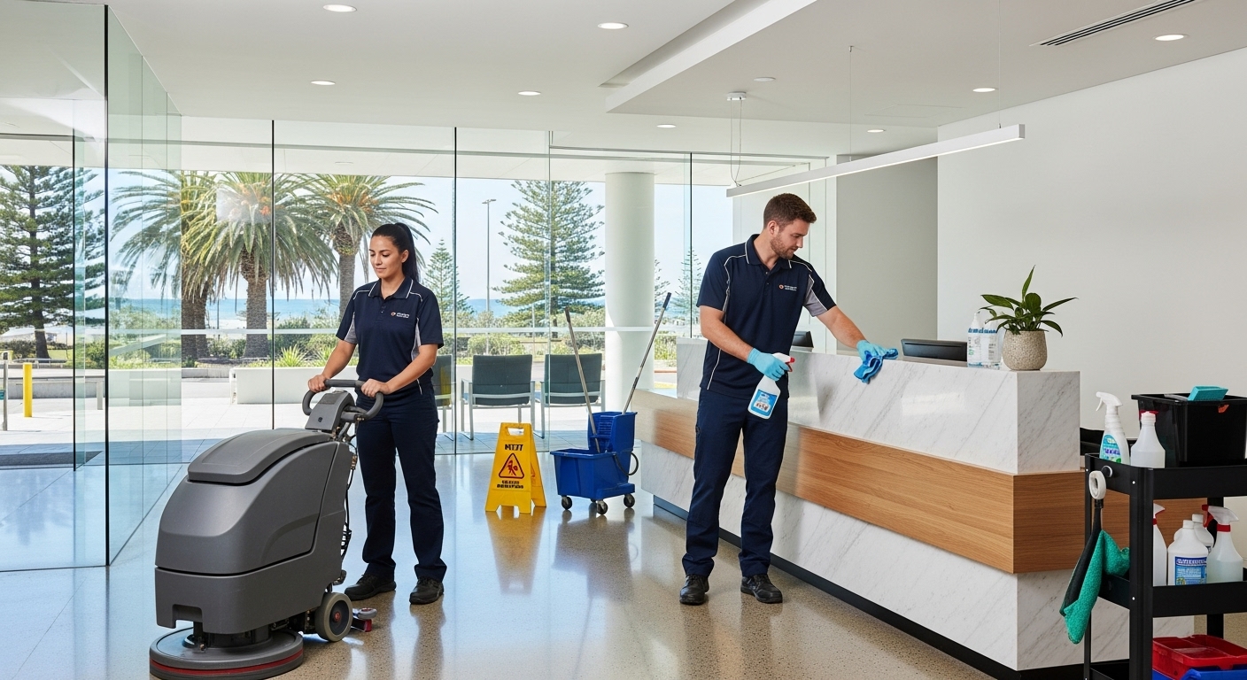 Commercial cleaners in an office lobby Allambie Heights