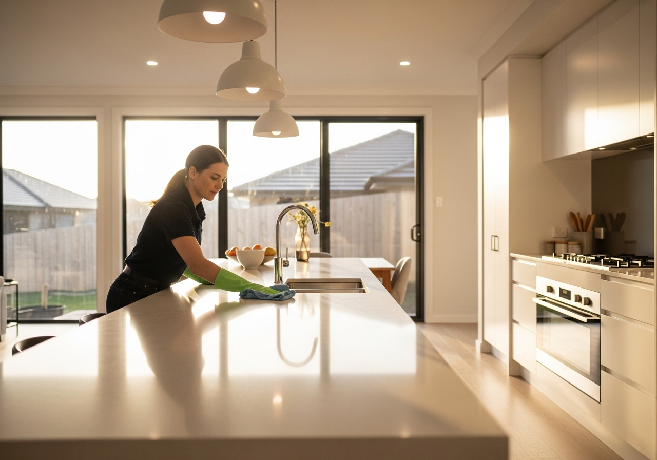 Move-out cleaner in Samson kitchen