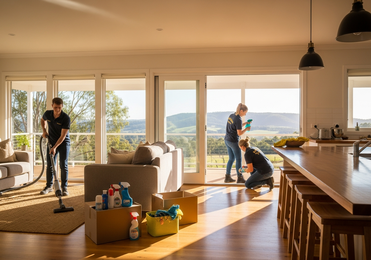 Vacate cleaning team at work