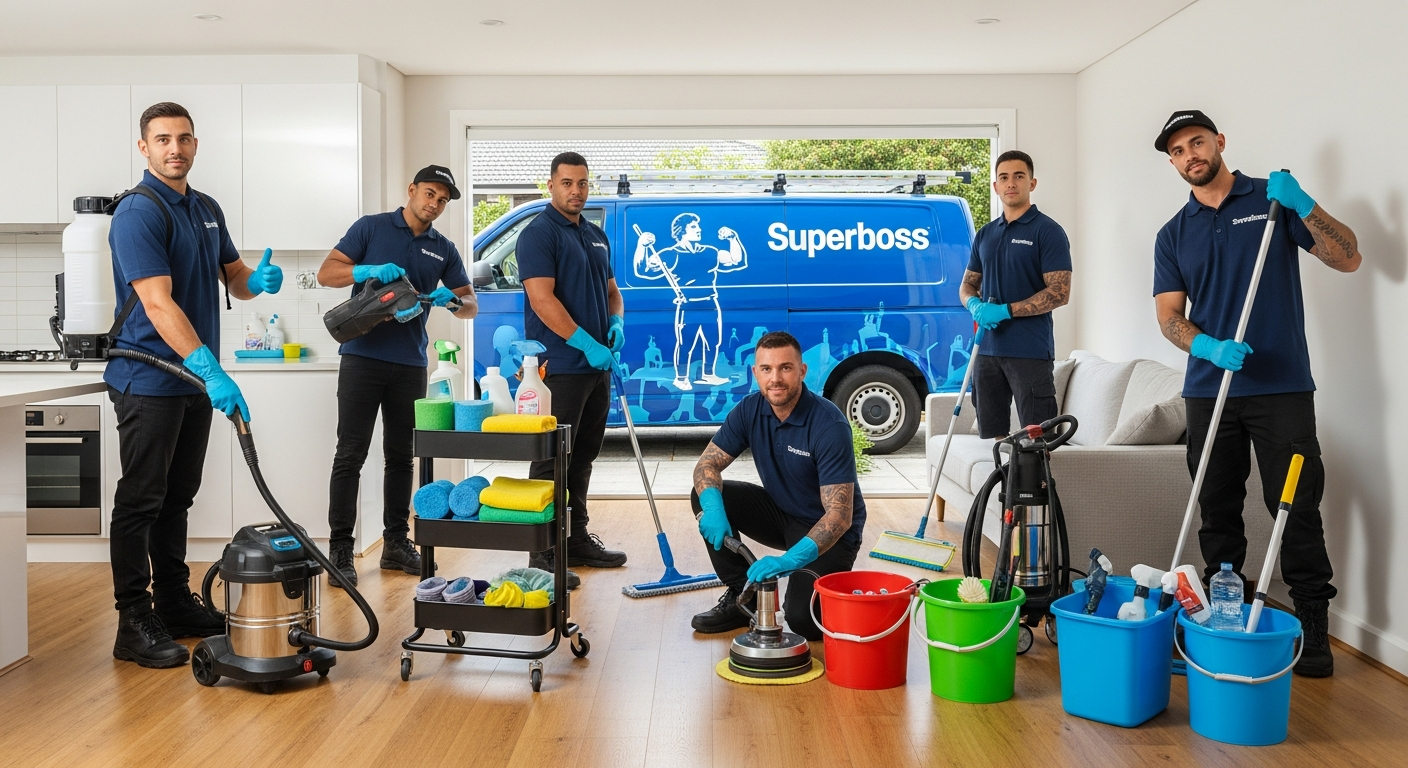 Cleaning crew preparing