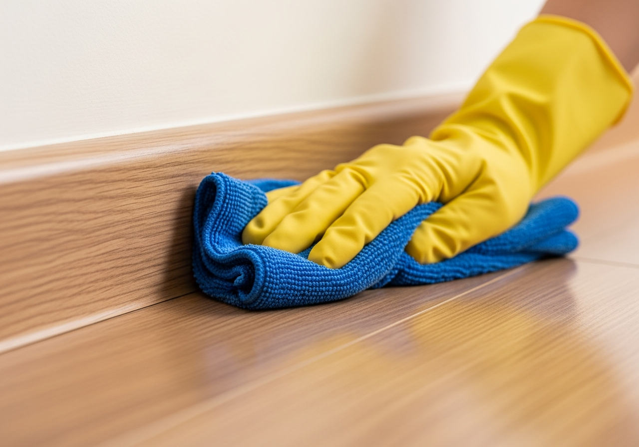 Skirting board cleaning