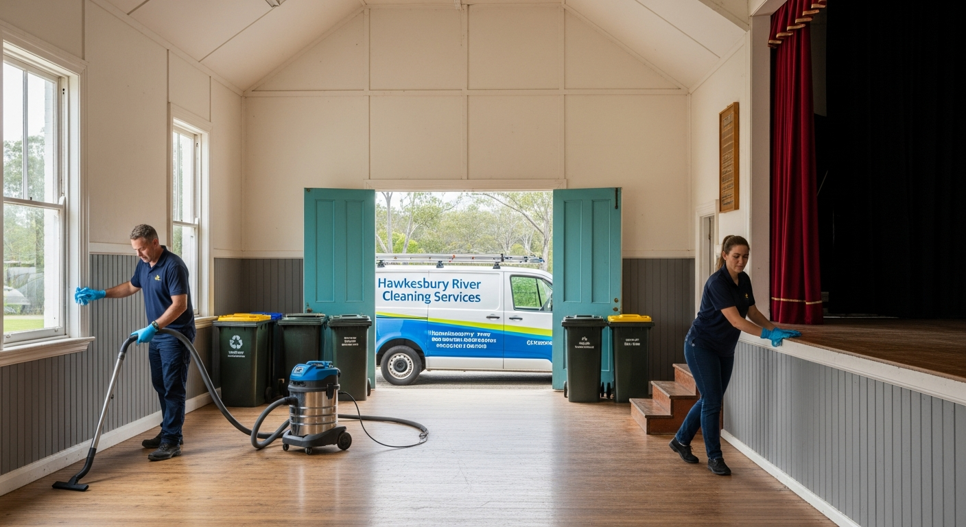 Commercial cleaners in community hall South Maroota