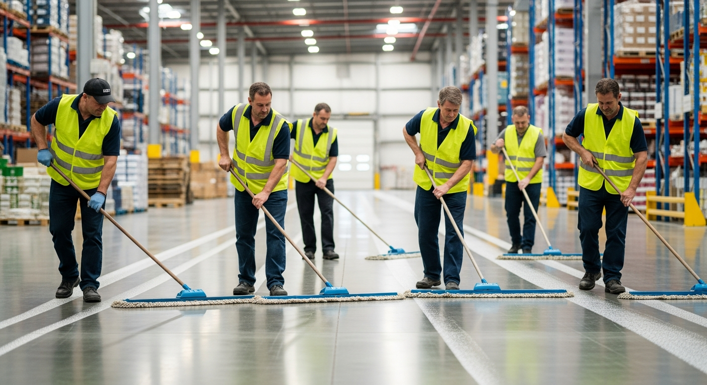 Commercial cleaners in Pemulwuy warehouse