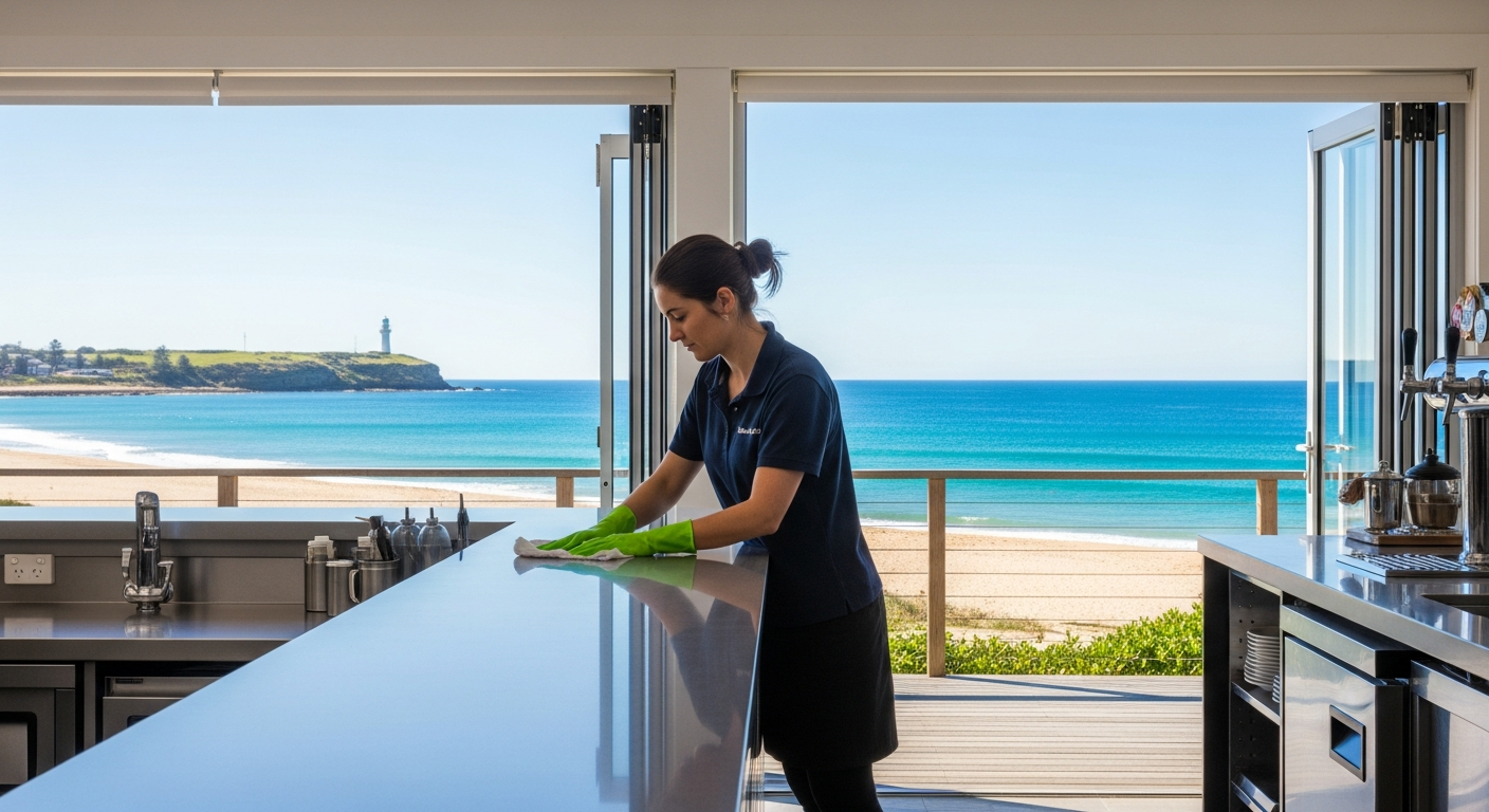 Cleaner in Queenscliff cafe