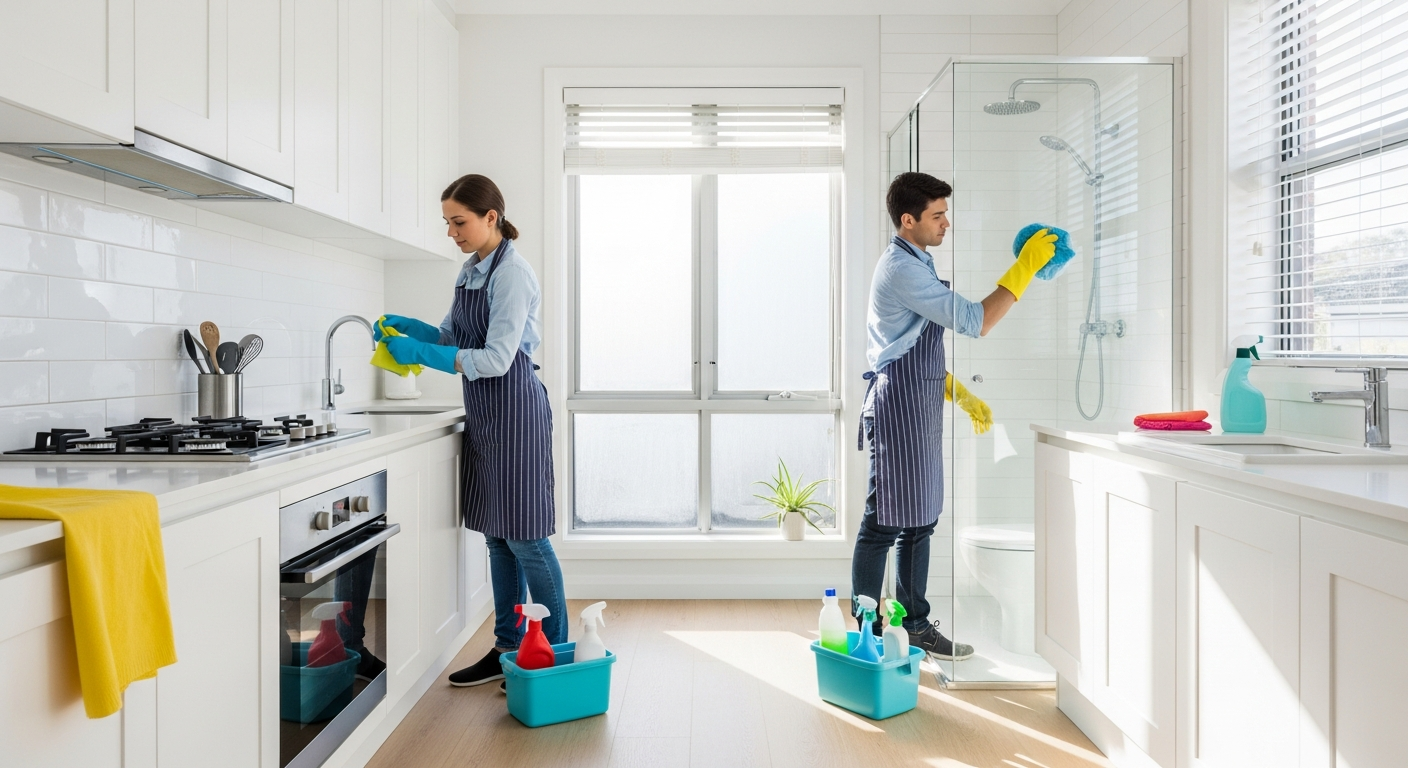 End of lease cleaning team at work