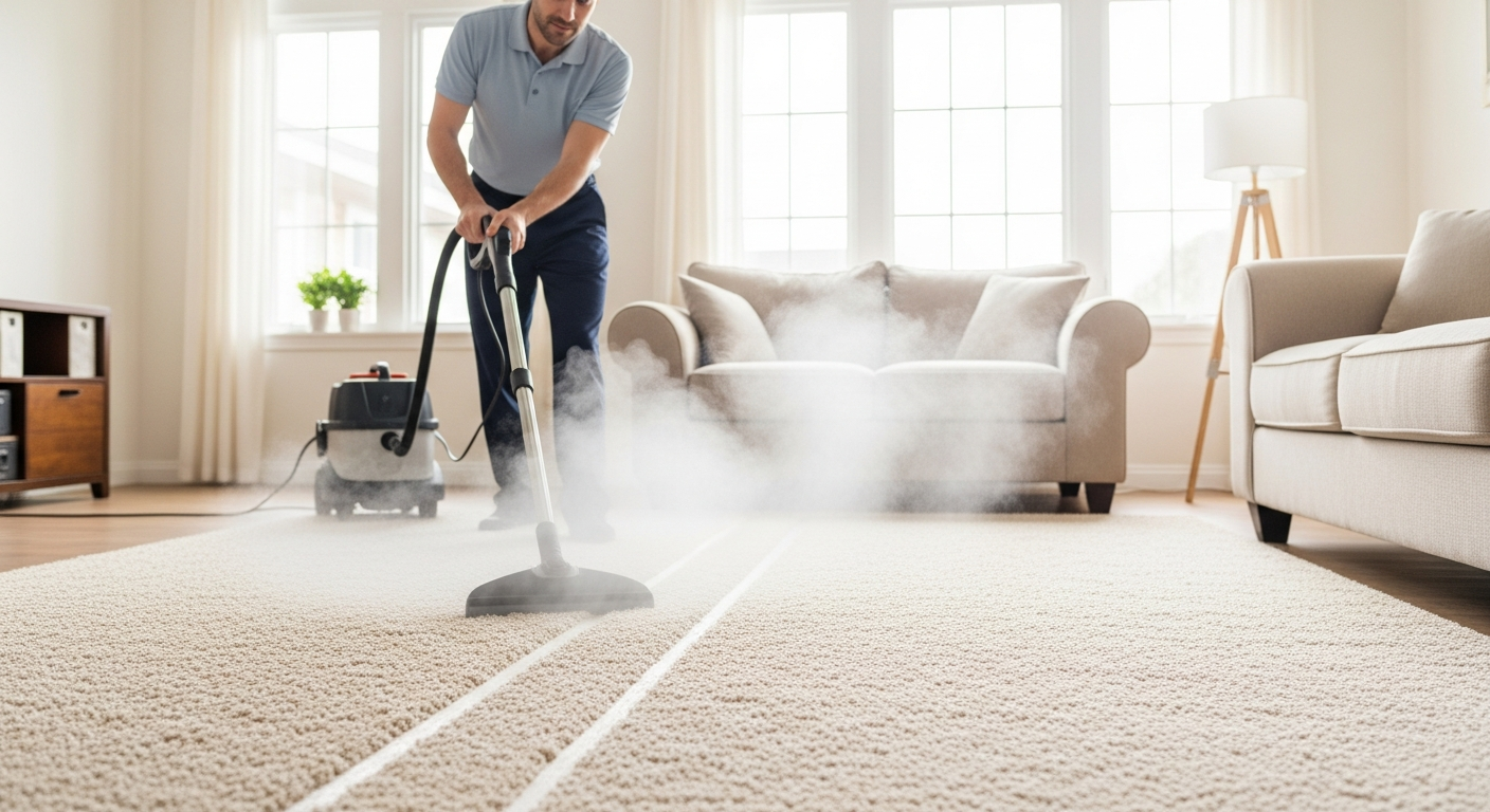 Carpet steam cleaning in Watsonia North home