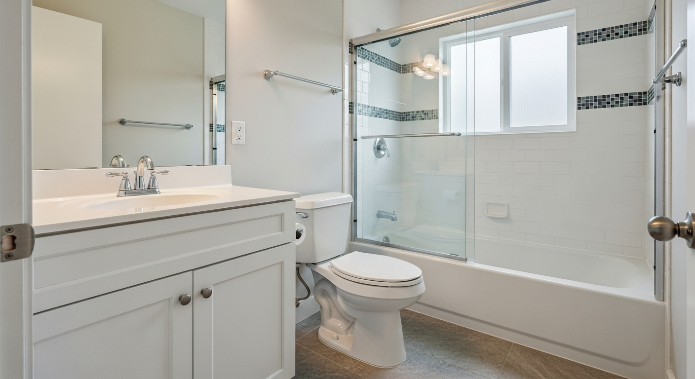 Sanitised bathroom ready for inspection