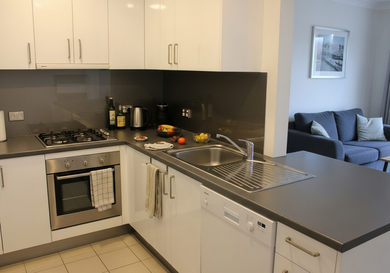 Spotless kitchen after vacate clean