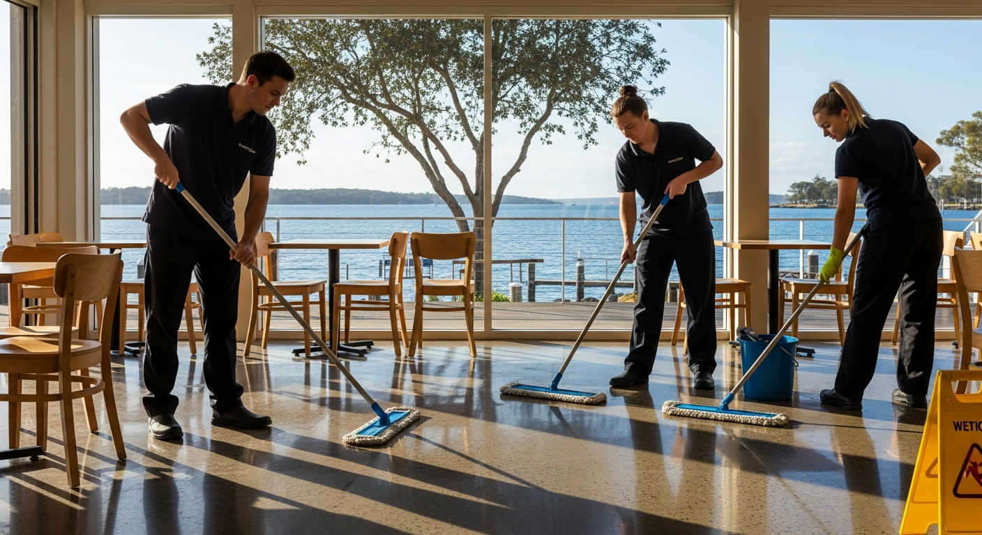 Commercial cleaners at Port Hacking cafe