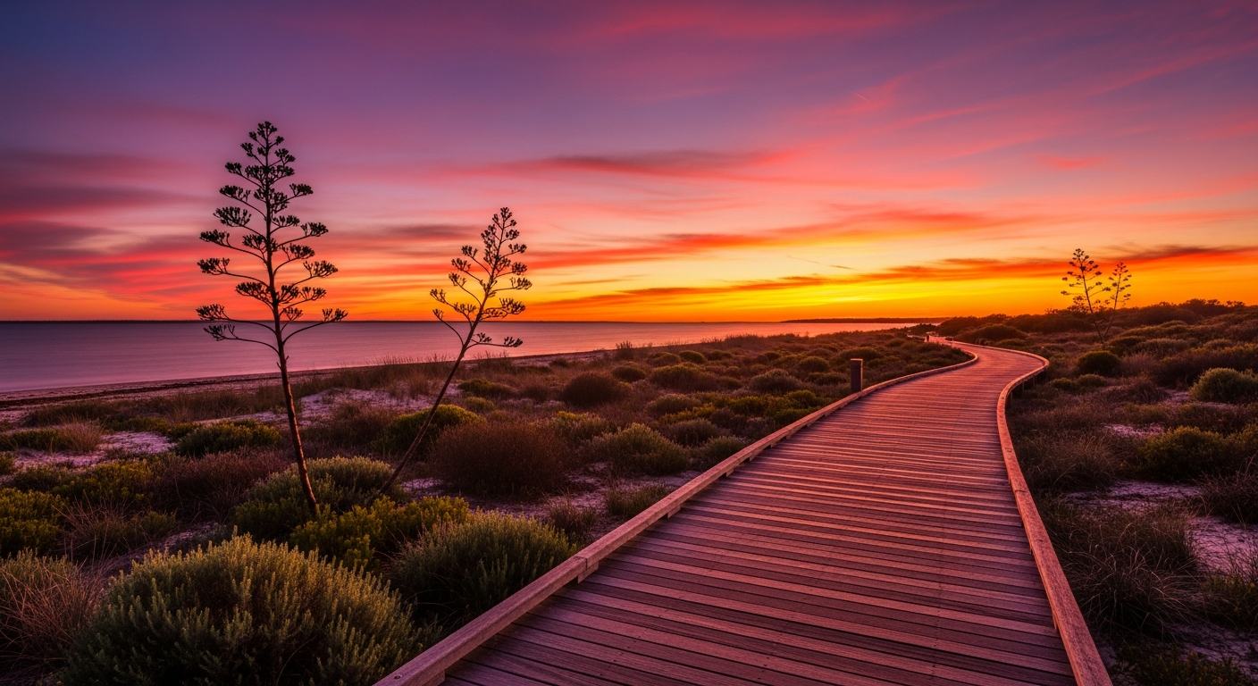 Port Kennedy foreshore at sunset