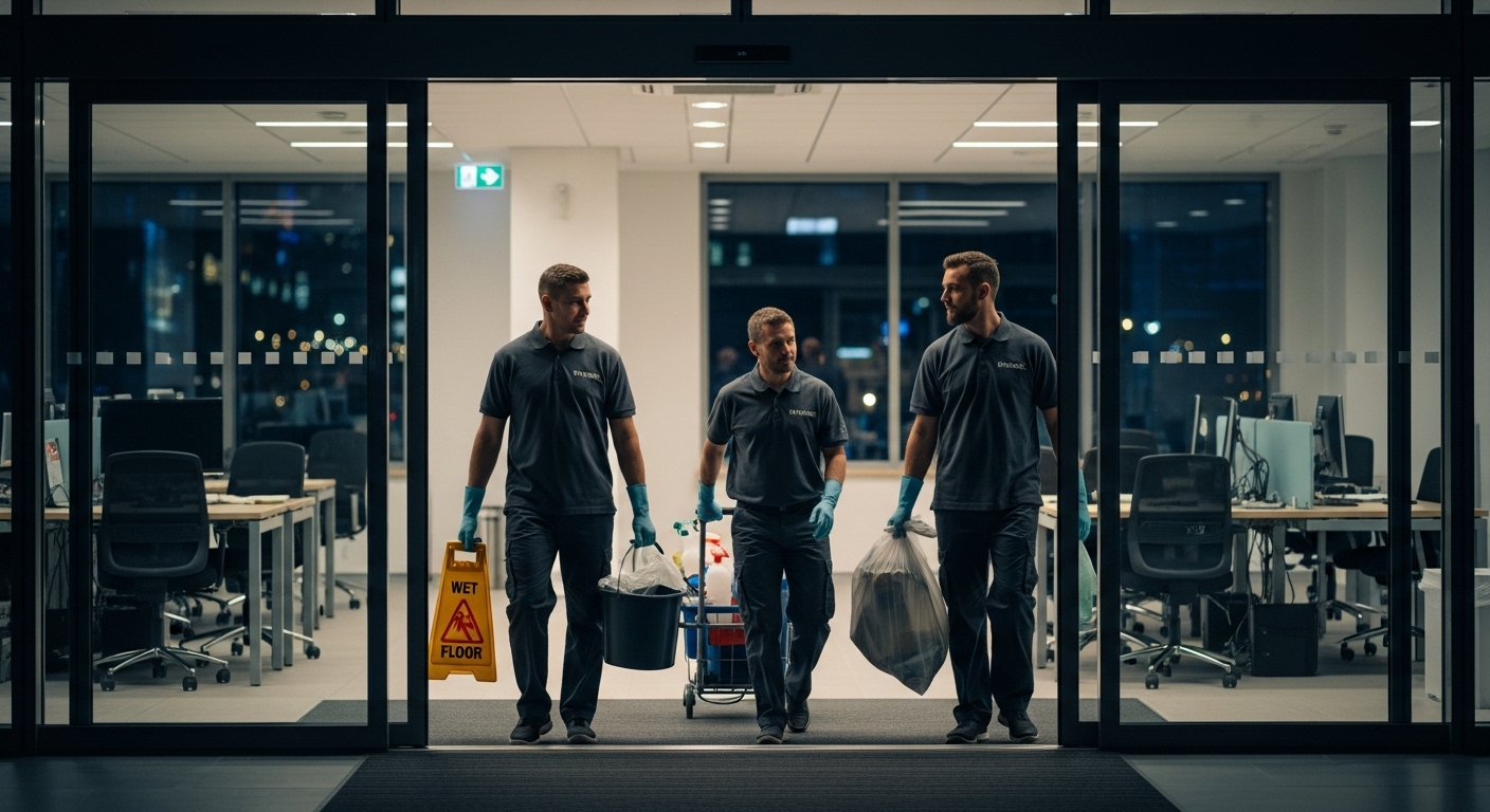 After-hours cleaning team