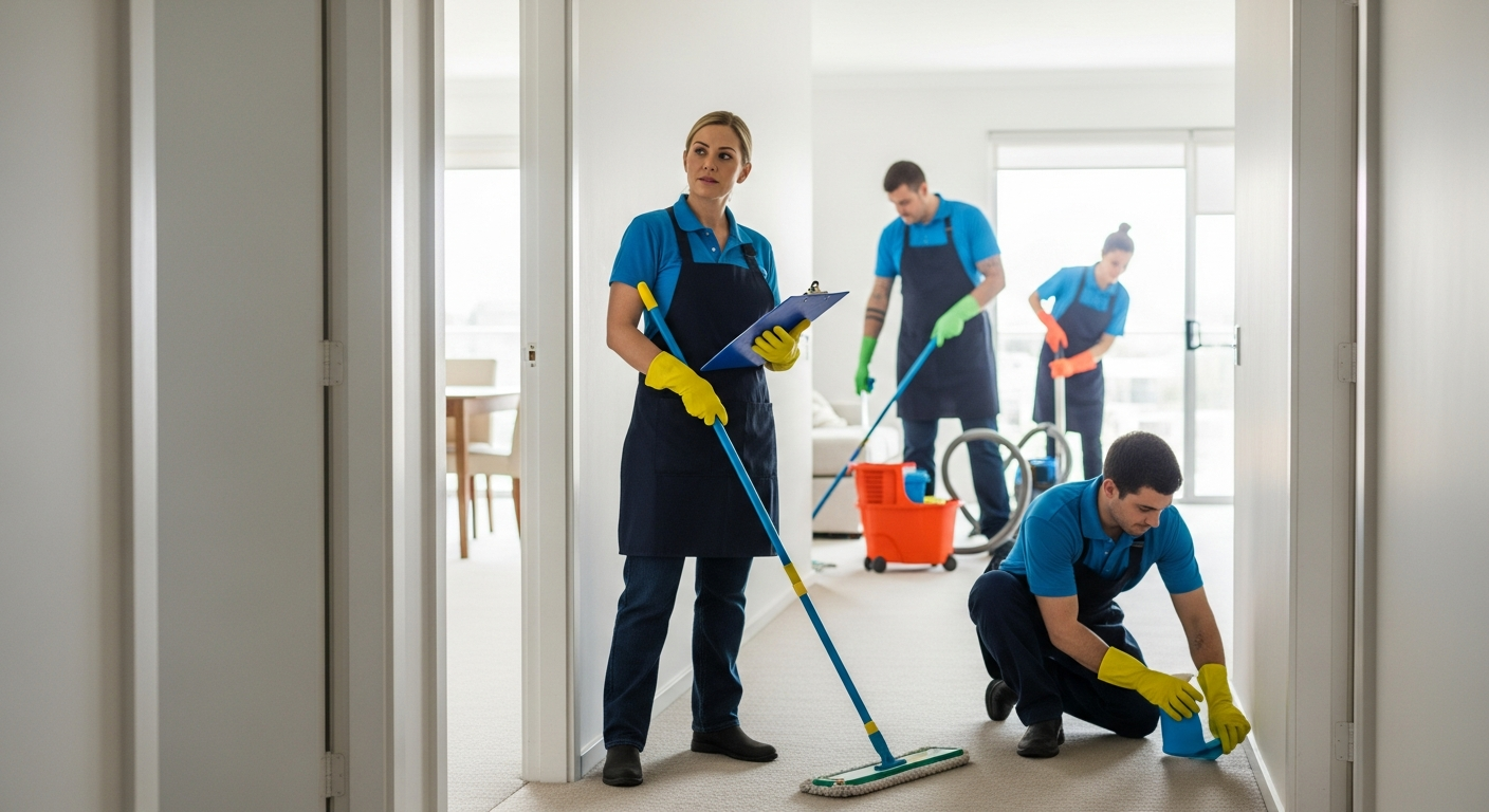 cleaners preparing end of lease clean