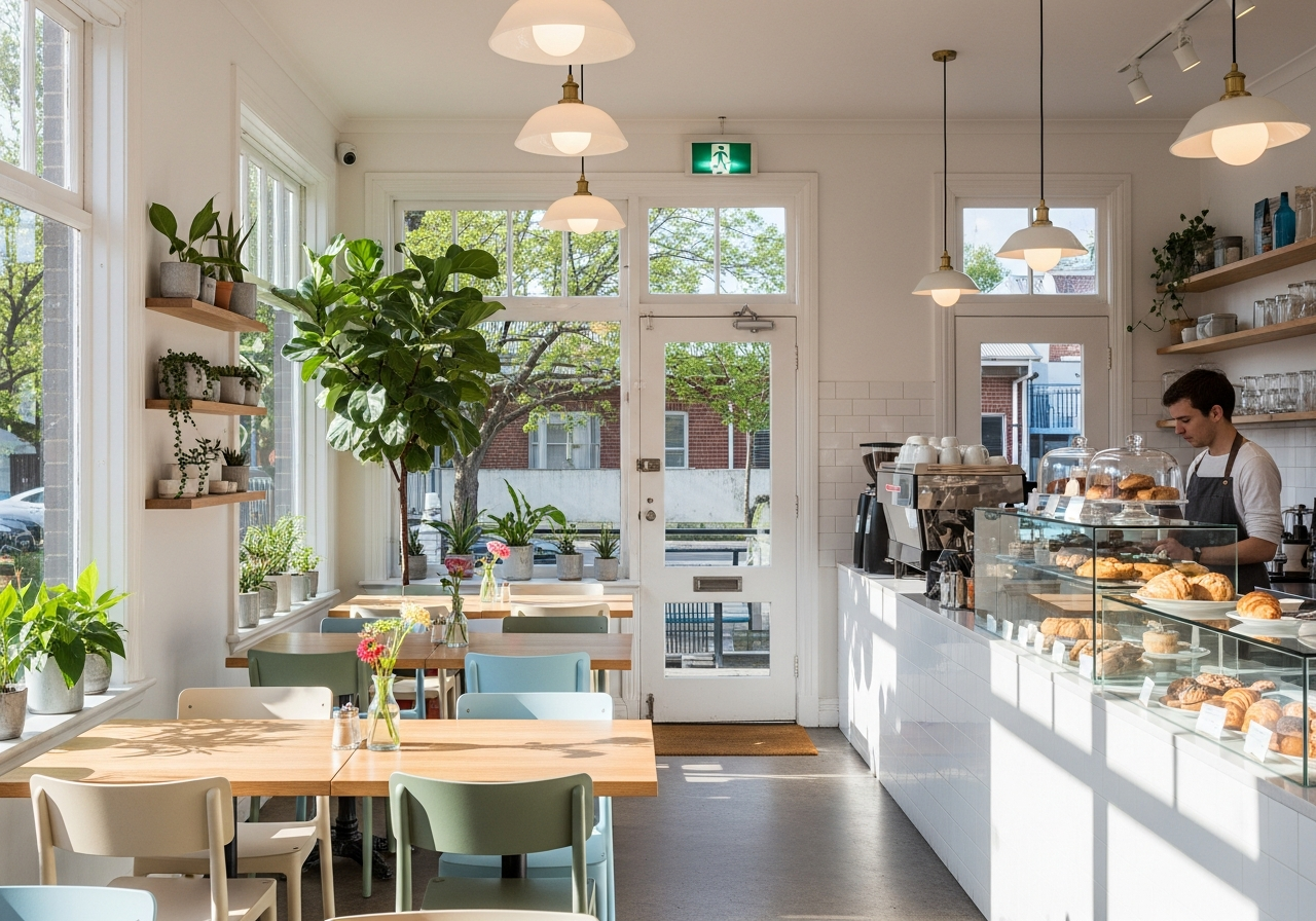 Clean Summer Hill cafe interior