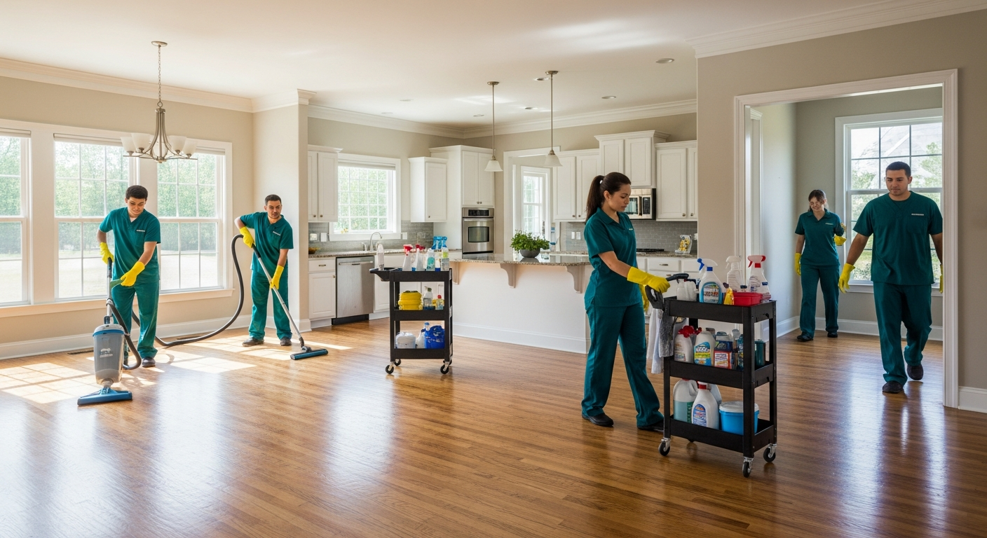 End of lease cleaning team at work