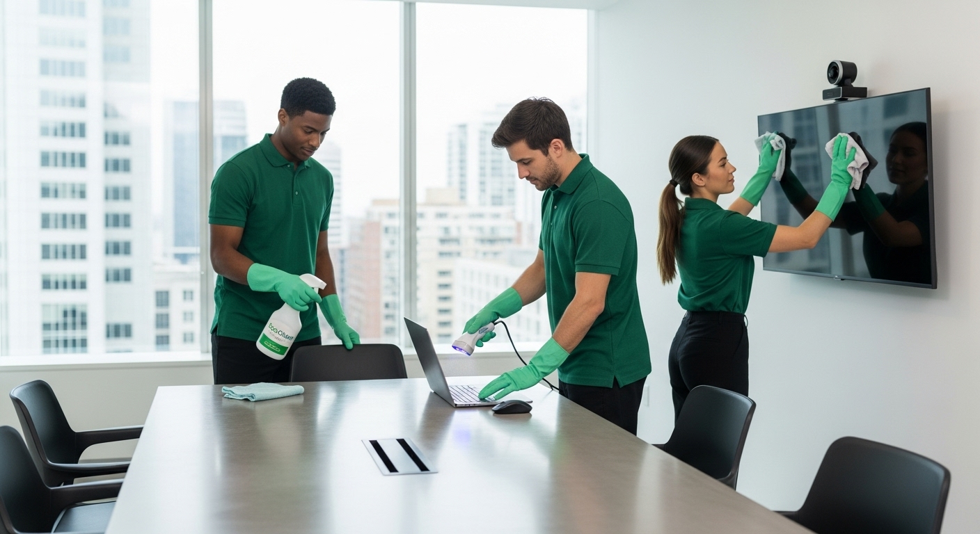 Office cleaning team