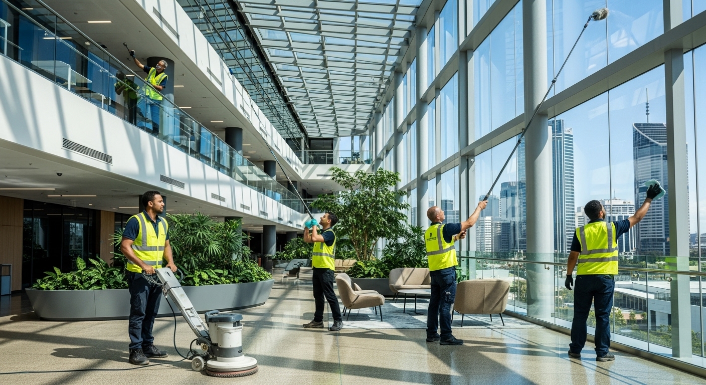 Brisbane commercial cleaners at work