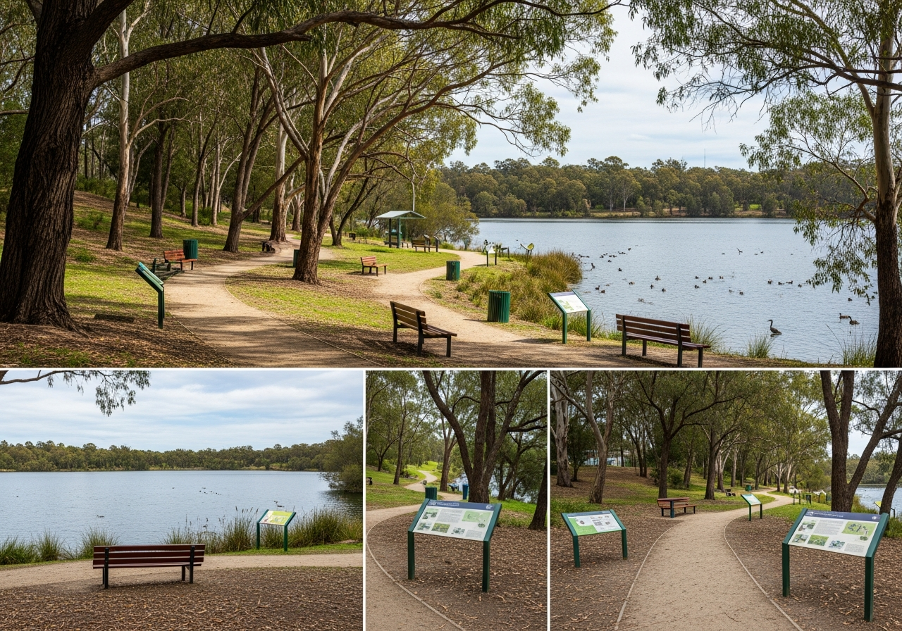 North Lake walking trails and landscape