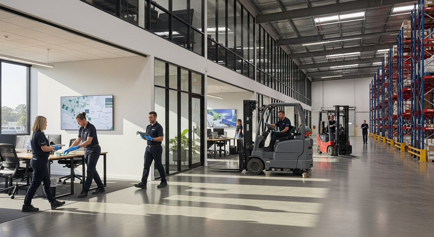 Commercial cleaners working in Pitt Town