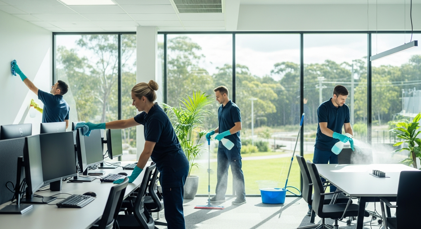 Commercial cleaners in St Ives office