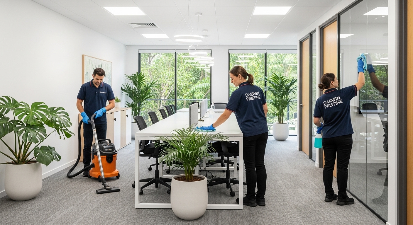 Professional cleaners in Darwin office